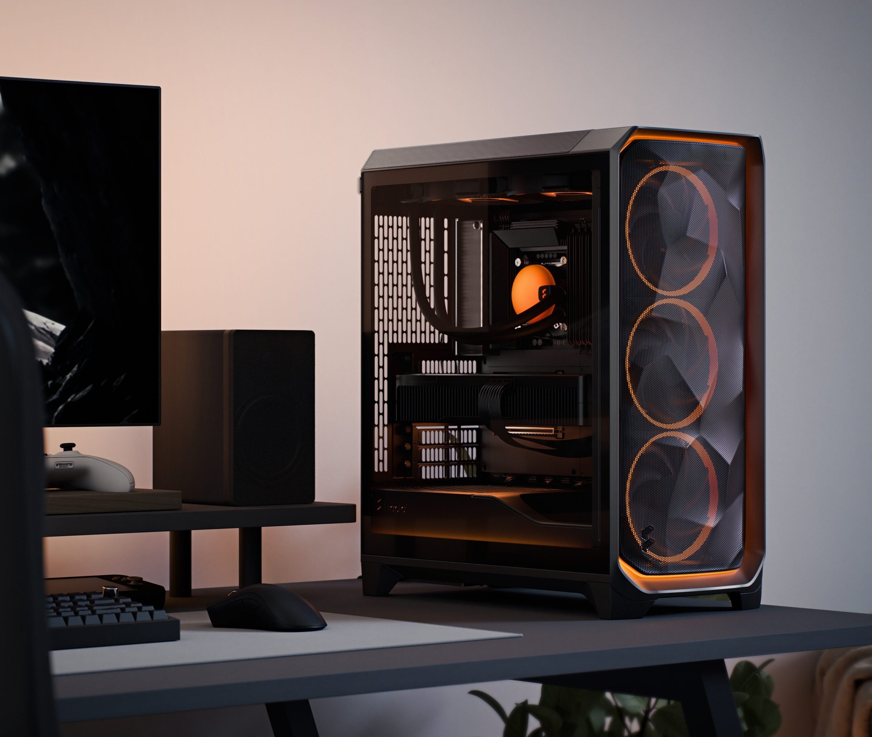 Fractal Design Meshify 3 Ambience Pro RGB black light tint, Glasfenster