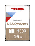 Toshiba N300 NAS Systems 16TB, 24/7, 512e / 3.5" / SATA 6Gb/s, bulk